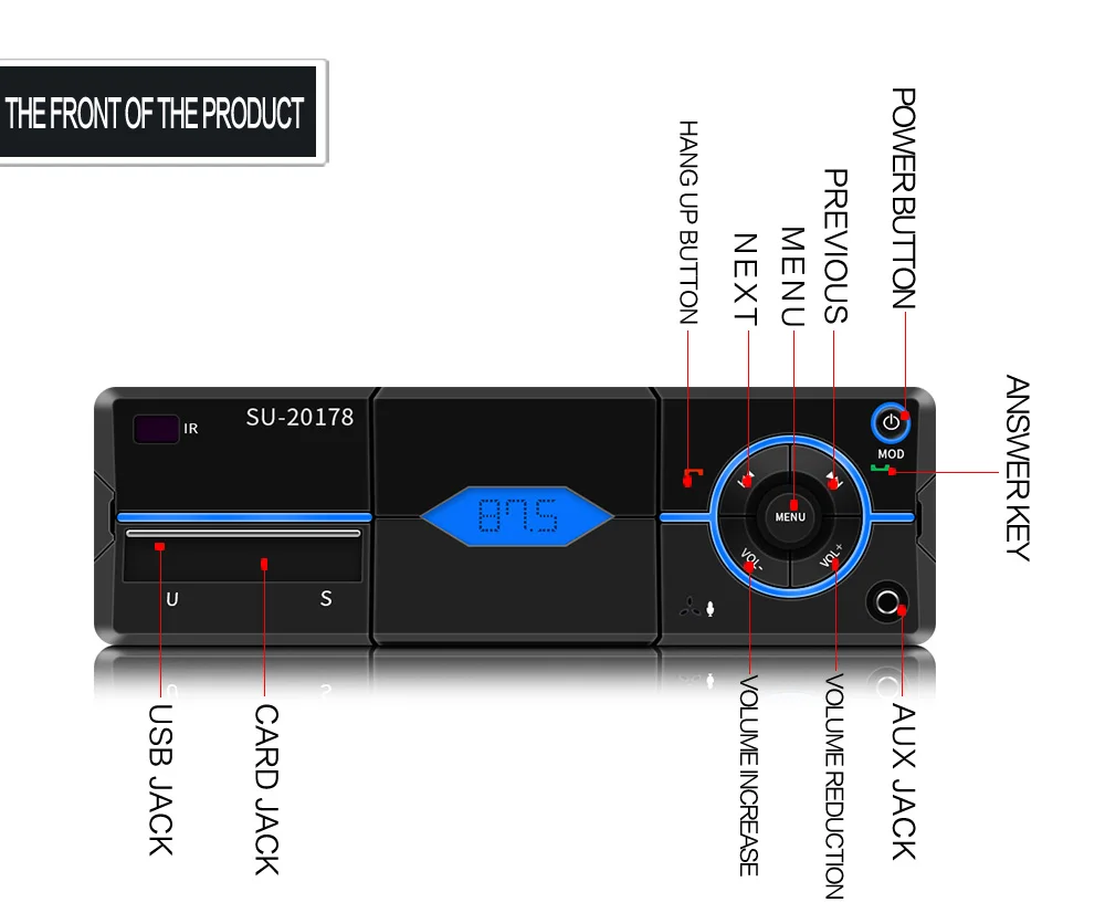 Автомагнитола 1Din In-Dash MP3 Multimemedia плеер авторадио AUX FM Bluetooth Handsfree USB SD карта пульт дистанционного управления автомобильный аудио