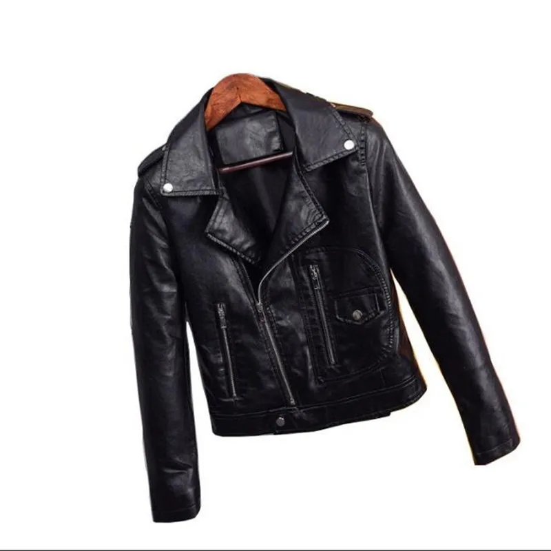 ZXRYXGS Women Spring Autumn PU Leather Jacket Casual Slim Soft Moto Biker Faux Fashion Clothing | Женская одежда