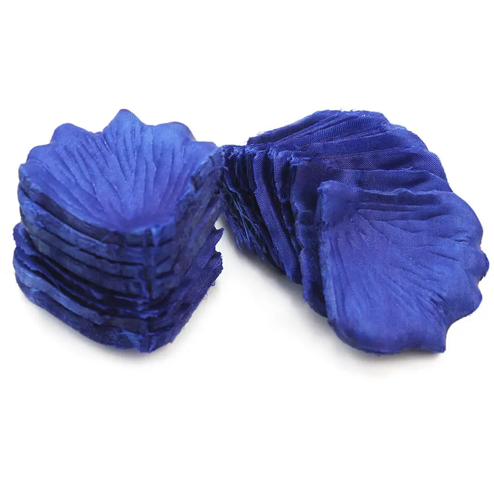 

500pcs Artificial Dark Blue Fabric Rose Petals Flowers Wedding Table Scatter Bridal Decor Birthday Party Decorations