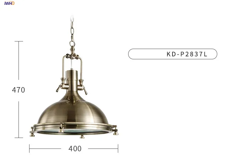 IWHD amecan, кантри, светодиодный подвесной светильник, Светильники для бара, ресторана, железные металлические промышленные подвесные светильники, винтажная лампа