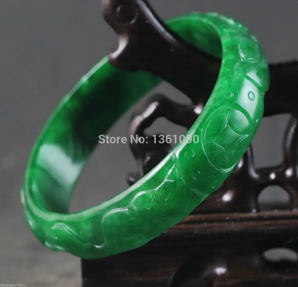 

xd 00472 Beautiful jade hand-carved flower bracelet, nice bangle