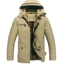 Англия Стиль Мужская Зимняя мода карманы на молнии плюс бархатные толстые парки куртка Мужские Промытые большие флисовые элегантные пальто