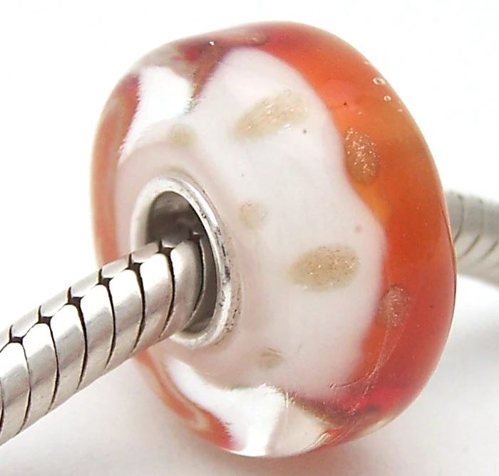 

YJG112 Cylinder 100% S925 Sterling Silver Beads Murano Glass beads Fit European Charms Bracelet charms diy jewelry Lamp-work
