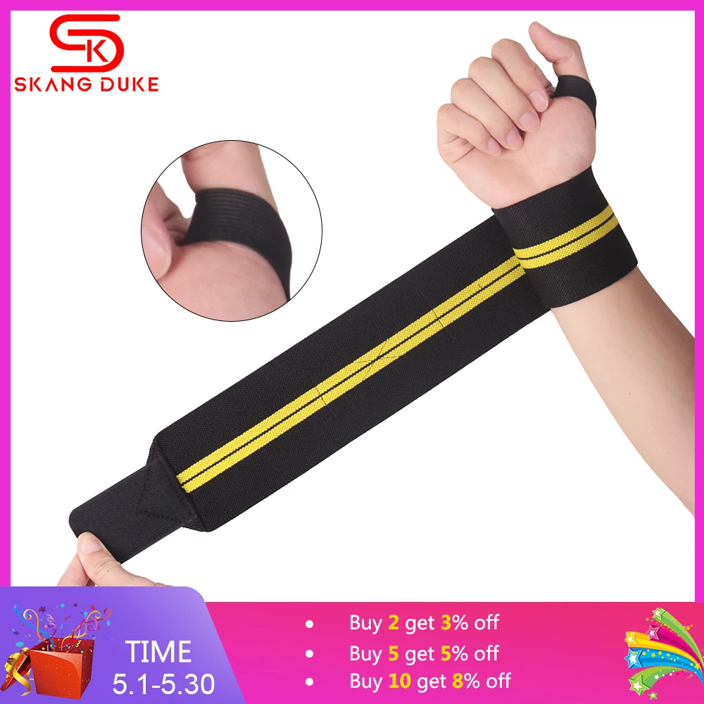 

1 Pair Wristband Elastic Wrist Wraps Bandages Breathable Weight Lifting Grip Barbell Support Straps Hand Protector