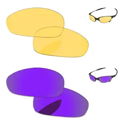Плазменный фиолетовый и кристалл желтый 2 пары Замена оптические стёкла для Джульетта Солнцезащитные очки женщин рамки 100% UVA и UVB защиты