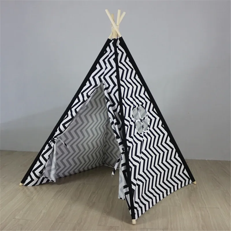 

Black Chevron Teepee Play Tent Childrens Wigwam Tent Canvas Teepee Tent Tipi Kids Tipi Tente Enfant