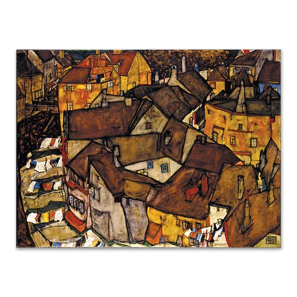 3 Expressionism Egon Schiele плакат с принтом импрессионистской стены искусства австрийского здания живописный пейзажный на холсте украшение картины - Цвет: 3