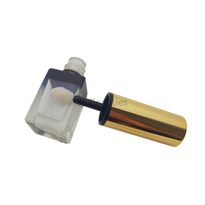 100pcs/lot Clear Glass Lip Gloss Bottle With Heart Brush Gold Lid Empty