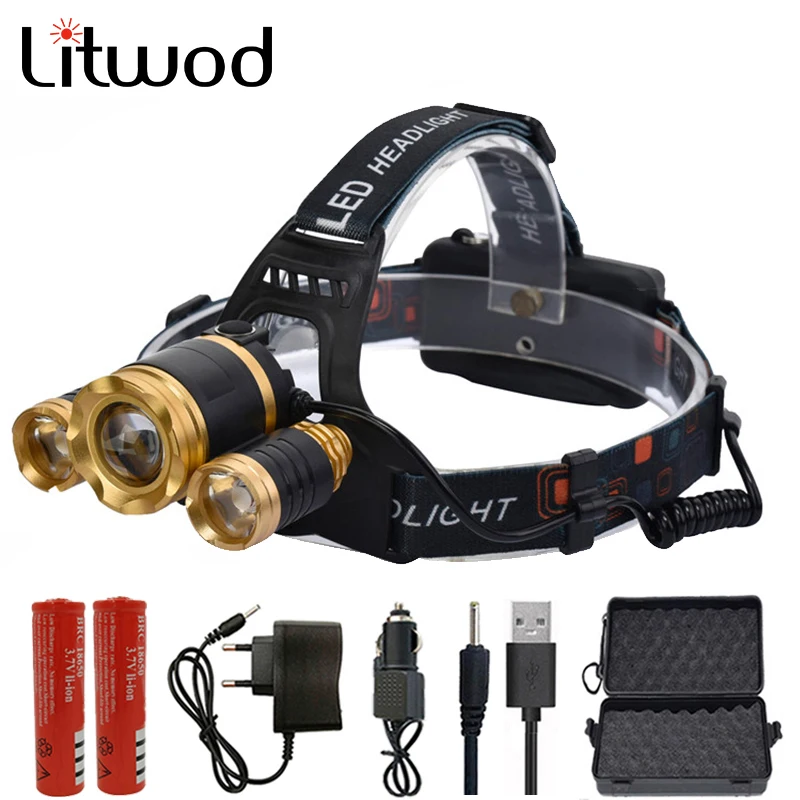 

Litwod Z25 13000LM LED T6 Headlamp Head Lamp lighting bicycle Light Flashlight Torch Lantern Fishing headlight US Drop shipping