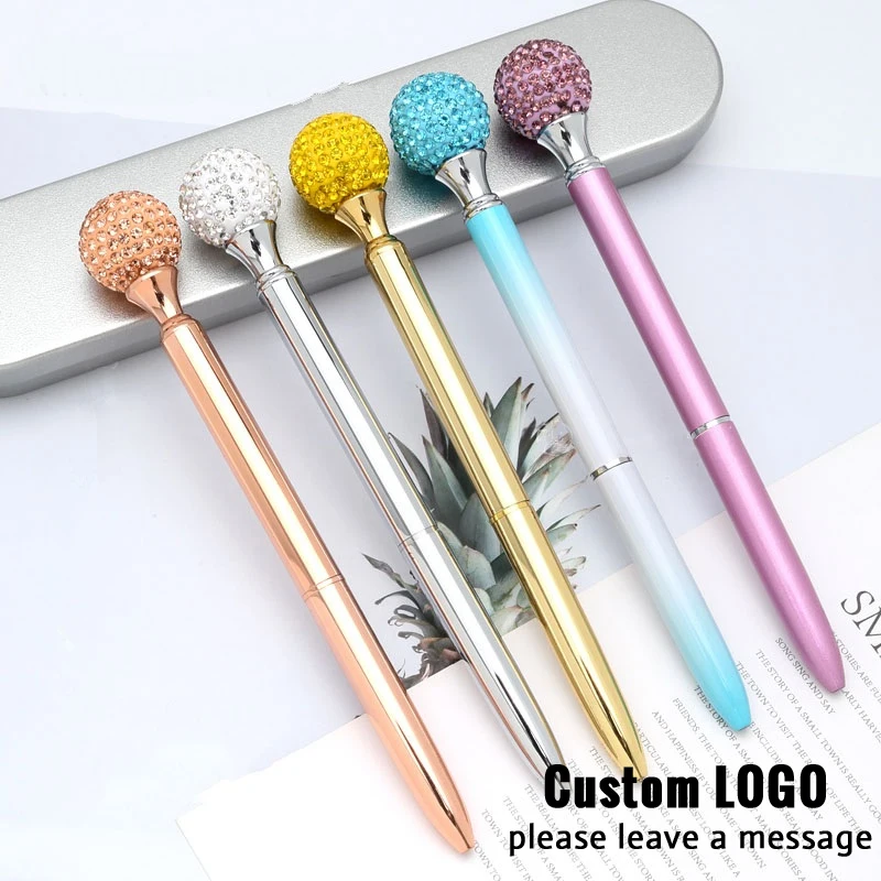 

New Gypsophila Crystal Ballpoint Pen Student Lovely Kid Gift Diamond Pen With Free Logo Engraved Special Writing Roller Ball Pen