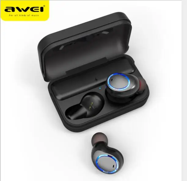 

Awei T3 TWS Binaural Bluetooth Oortelefoon Ruisonderdrukking Waterdichte Draadloze In-Ear Stereo Oordopjes Met Microfoon En Opla