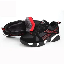 Спортивная обувь; цвет красный, синий, черный; ; Уличная обувь; бархатные зимние теплые кроссовки для женщин; мужские классические теплые кроссовки; Флокирование