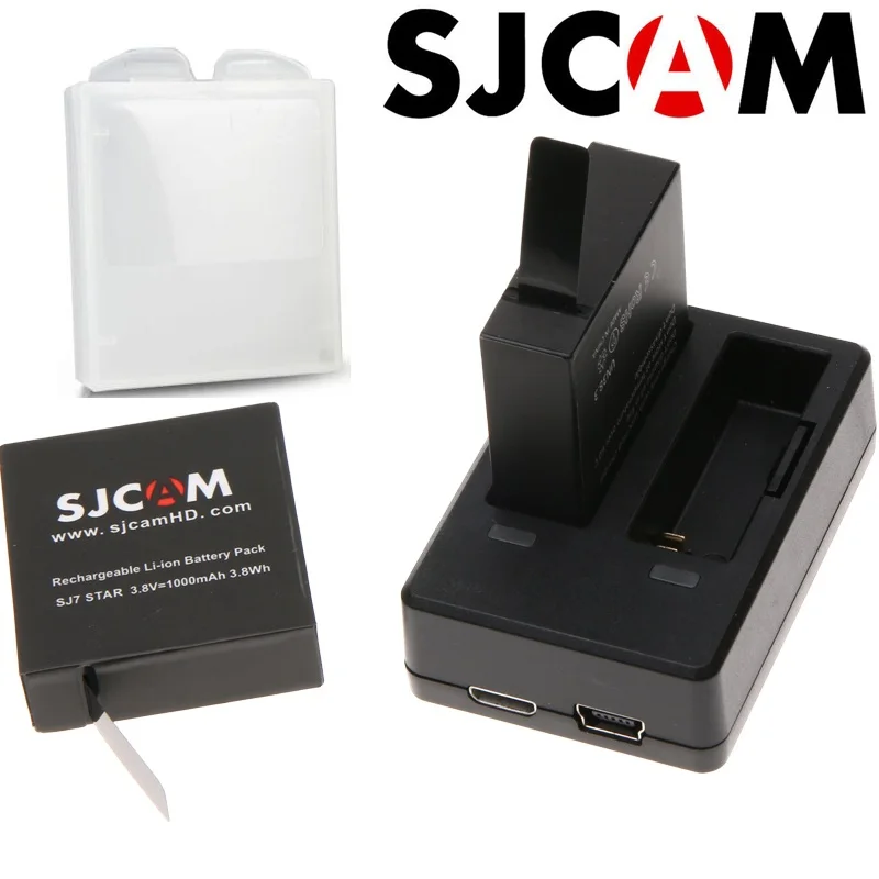 Аксессуары для SJCAM, аккумулятор SJ7 Star, перезаряжаемый аккумулятор, двойное зарядное устройство, чехол для батареи для SJCAM SJ7, Спортивная Экшн-камера