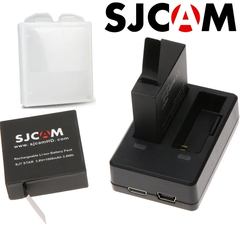 

SJCAM Accessories Original SJ7 Star Batteries Rechargable Battery 3 Slot/Dual Charger Battery Case For SJCAM SJ7 Action Camera
