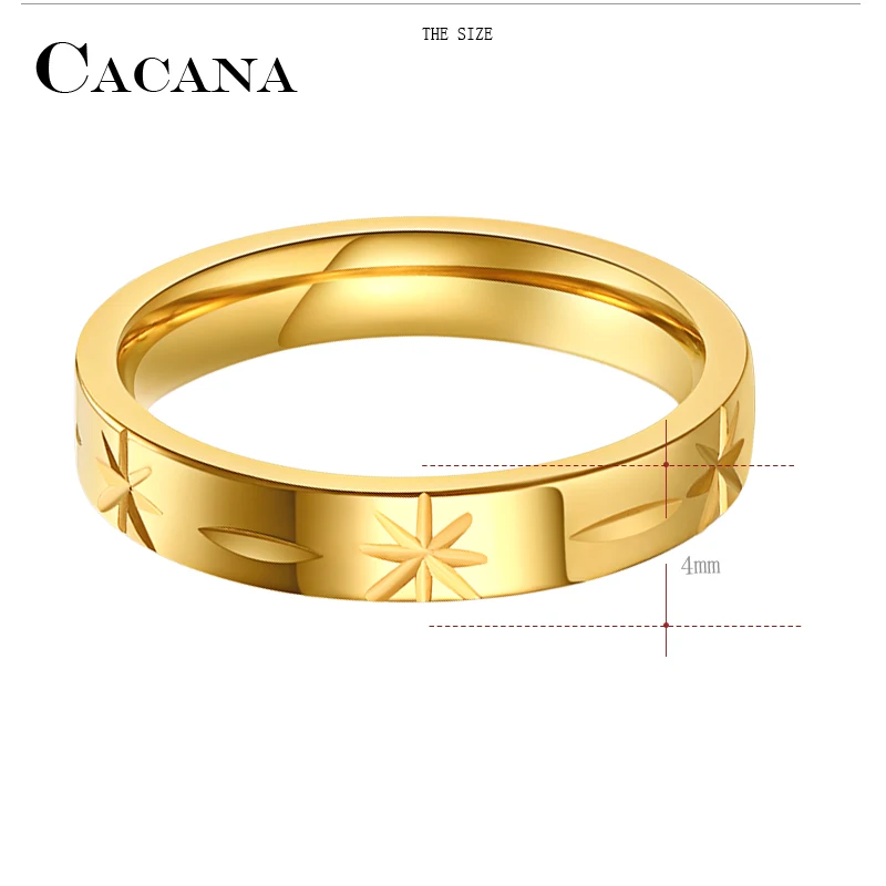 CACANA Stainless Steel Rings For Women Wedding Rings Perfect Cutting Personalized Custom Fashion Jewelry Wholesale NO.R198
