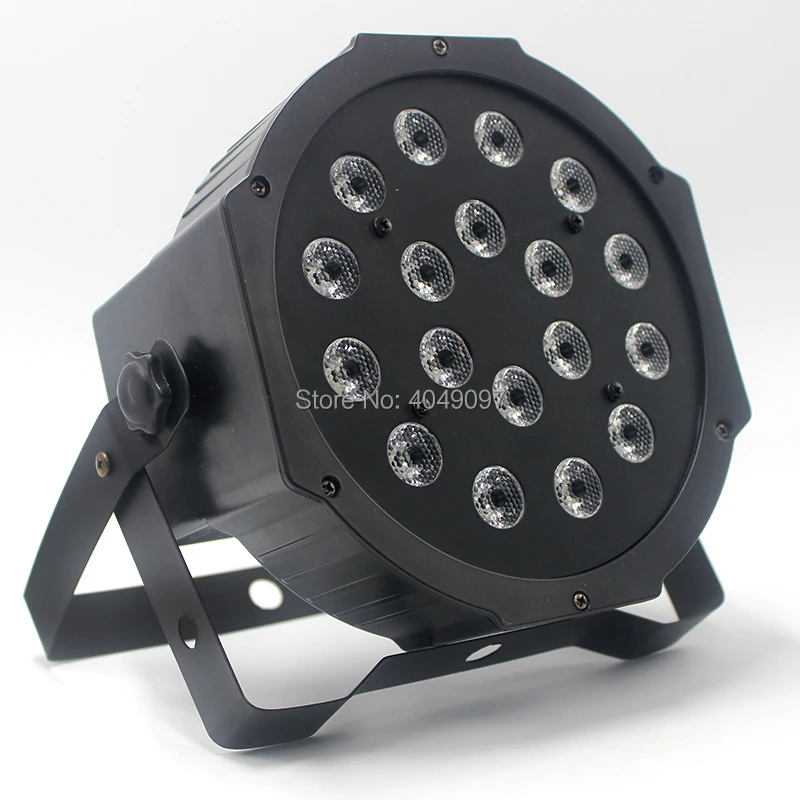 Высокая мощность 18x3 Вт LED Par light RGB/UV Light с DMX512 Master Slave Led плоский DJ оборудование