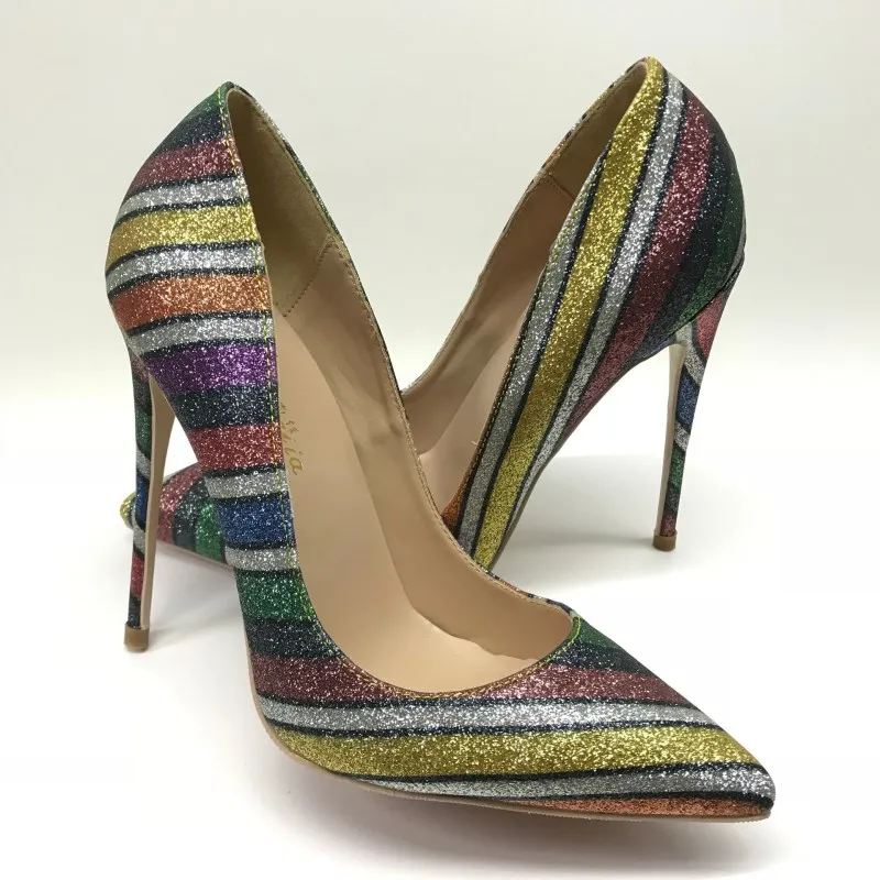 Chaussures Heel Tailles Bling Mode Heel Marque Femme Des Sandales Talons Mince Paillettes 44 Femmes Hauts 8cm Lady 10cm Heel De Sexe Stiletto Rayé 12cm Tissu Soirée Pompes Iqp5B
