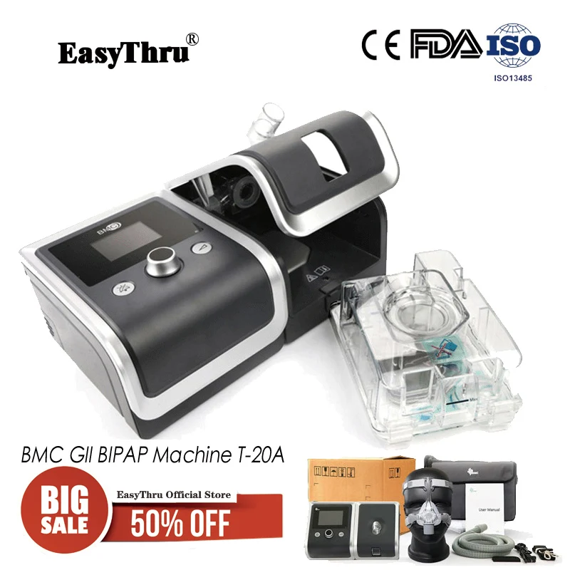 

BMC BiPAP T-20A AUTO CPAP Machine non-invasive Sleep Apnea Anti Snoring smart Home ventilator S/T auto Ventilation Humidifier