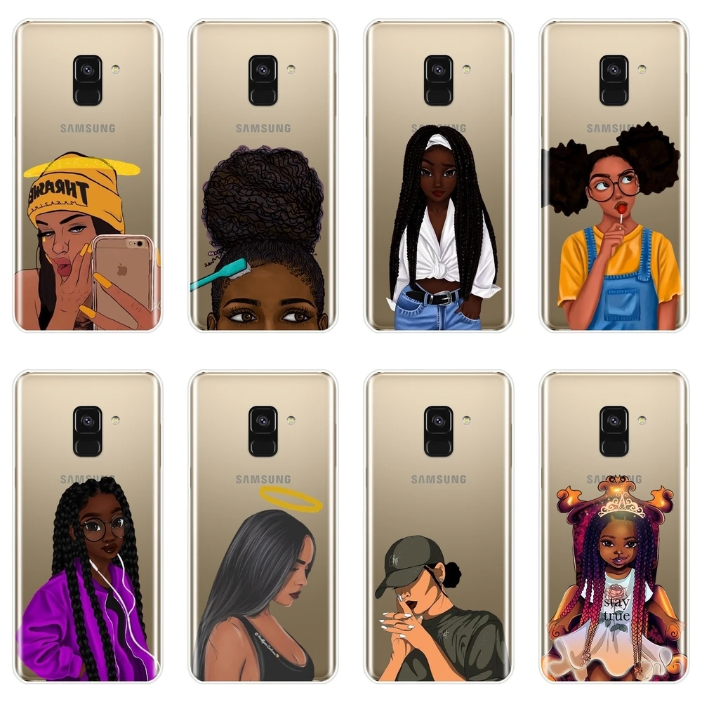 

TPU Soft Phone Case For Samsung Galaxy A3 A5 A7 2016 2017 Black Girl Silicone Back Cover For Samsung A6 A8 Plus 2018 A5 A7 Case