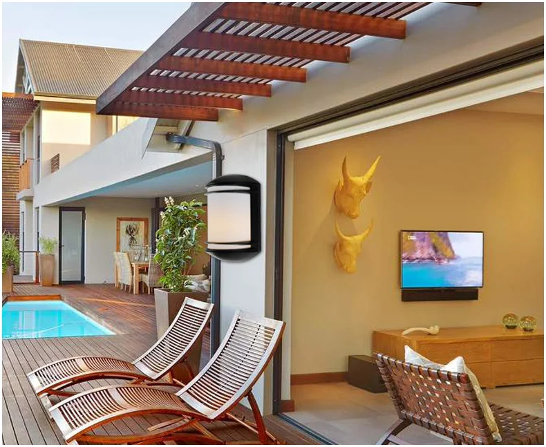 Lâmpada de Parede ao ar Conduziu a Luz da Parede do Jardim Livre Impermeável Arandela Pátio E27 Villa Varanda 12 w Interior Luz Ip65 Ac90-260v 8 ip65 arandela AC90-260V pátio e27 villa varanda