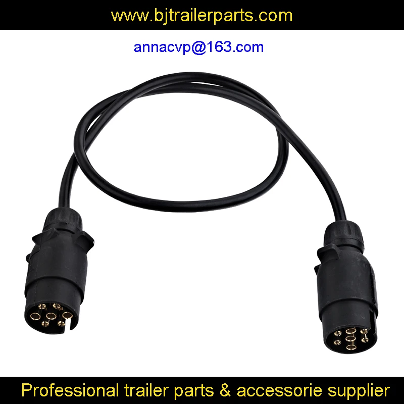 trailer plug 7 pin trailer plug set, socket electrics 12 Volt cable 1m