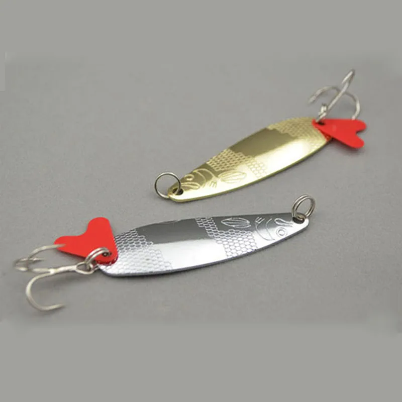 

2Pcs/ lot 7g Fishing Lure Spoon Artificial Lures Pesca Ocean Sequin Paillette Metal Hard Fishing Bait With Hook Fishing Tackle
