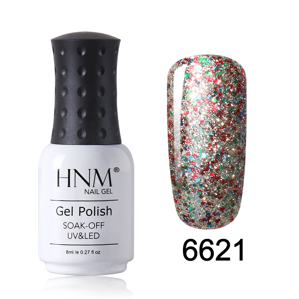 HNM 8 мл Звездный Блестящий Гель-лак для ногтей УФ-смола светодиодный длинный последний гель для ногтей Гибридный Гель-лак мерцающий и сияющий базовый верхний слой - Цвет: FXJ6621