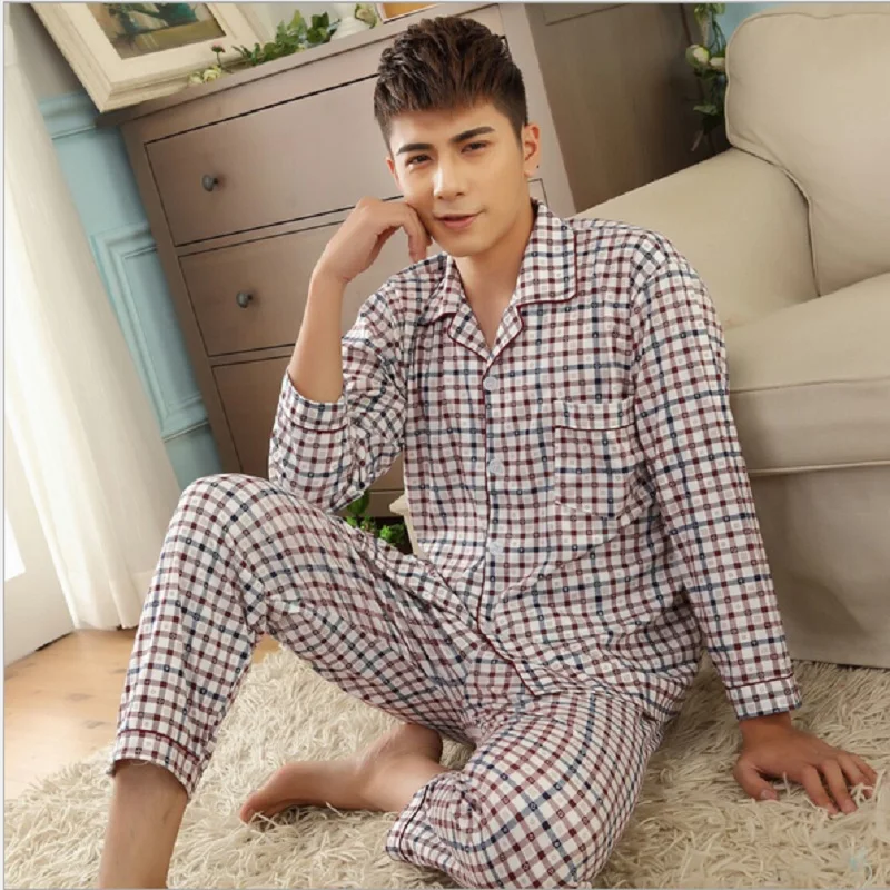 Siriusha Male Sleepwear and Pants Four Seasons Sleep Home Clothing!Soft cotton fabric and a variety of plaid! Siriusha Male Sleepwear and Pants Four Seasons Sleep Home Clothing!Soft cotton fabric and a variety of plaid!