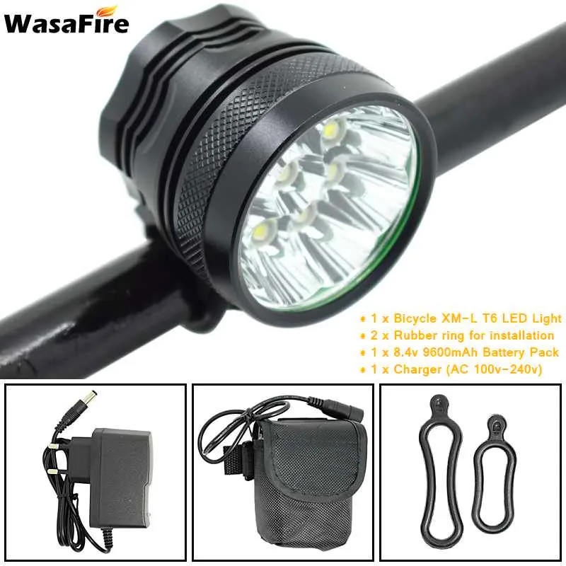 Best WasaFire 18000Lumen Bicycle Light 9* XM L T6 LED Head Front Cycling Light Head lamp Torch Bike light for Outdoor Riding Camping