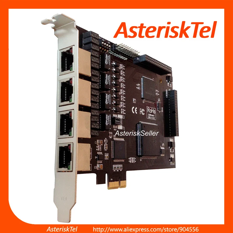 4 портовая карта T1/E1 ISDN PRI Card TE420 Asterisk PCI E Sup Port s Digium Sangoma PABX System офисная АТС Freepbx