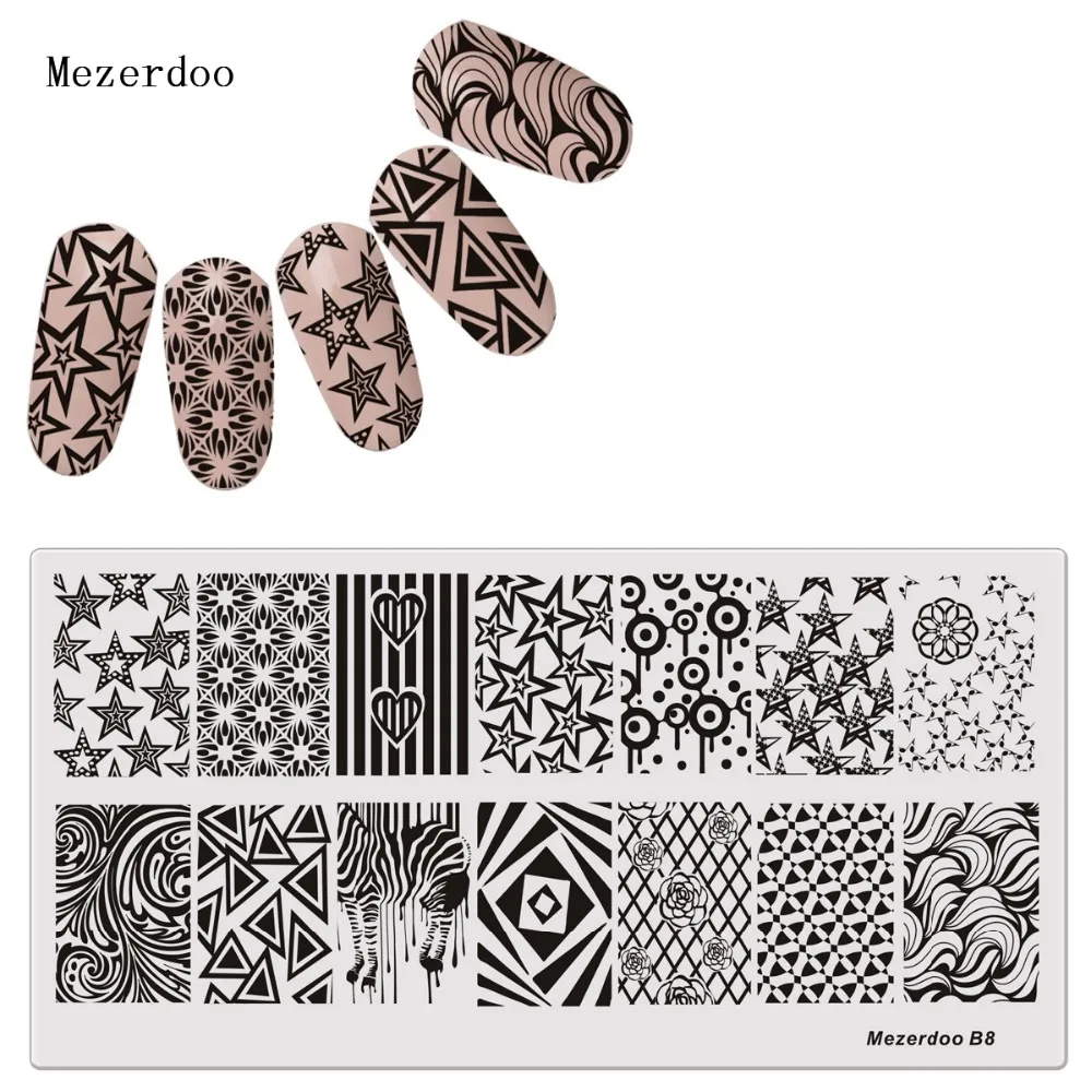 

Geometric Patterns Nail Art Stamping Image Plates Five-pointed star Stainless Steel Polish DIY Stamping Template
