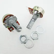5 шт./лот B20K 20 к ом WH148 3Pin линейный одиночный Поворотный Потенциометр Горшки вал 20 мм с гайками и прокладкой