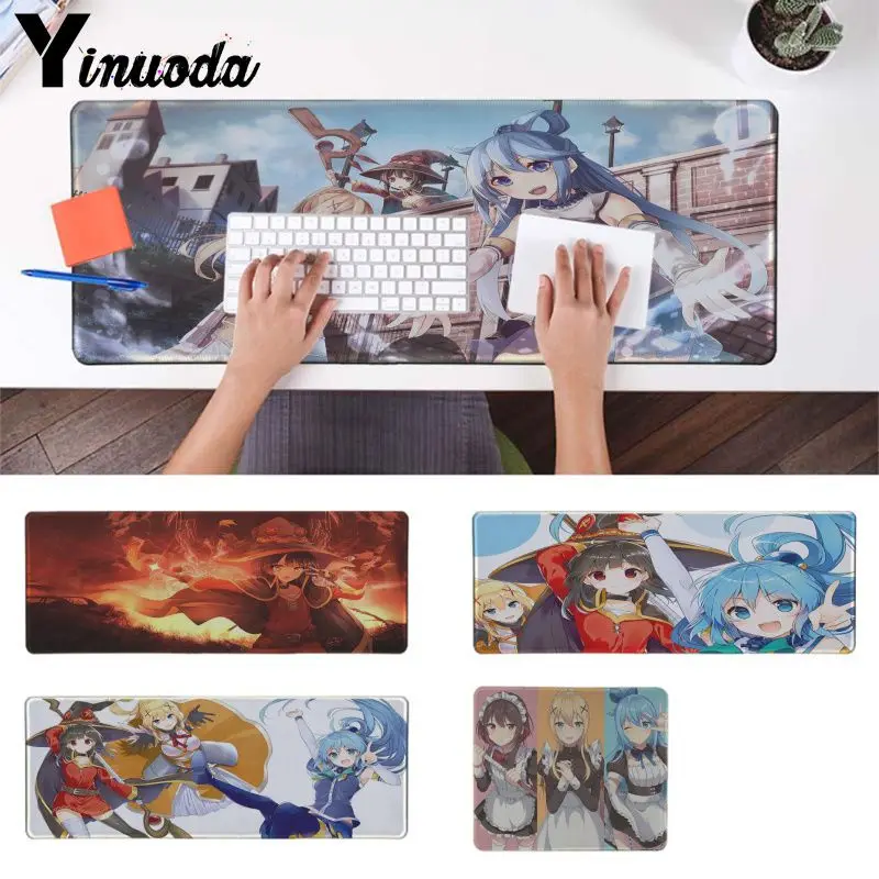 

Yinuoda God's blessing on this wonderful world Game Player desk laptop Rubber Mouse Mat Large Picture Customize Gaming Mousepad
