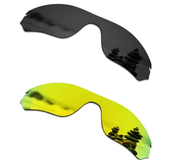 

SmartVLT 2 Pieces Polarized Sunglasses Replacement Lenses for Oakley RadarLock Edge Stealth Black and 24K Gold