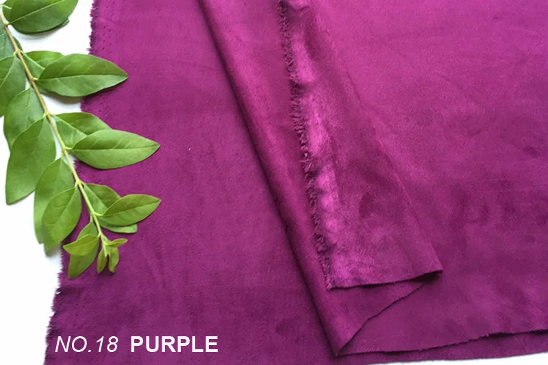 PURPLE Драпировка, полиэстер, лайкра ткань из стретч-замши 150 см Ширина Тяжелая Толстая четыре пути растягивается для брюки платье юбка пальто - Цвет: PURPLE