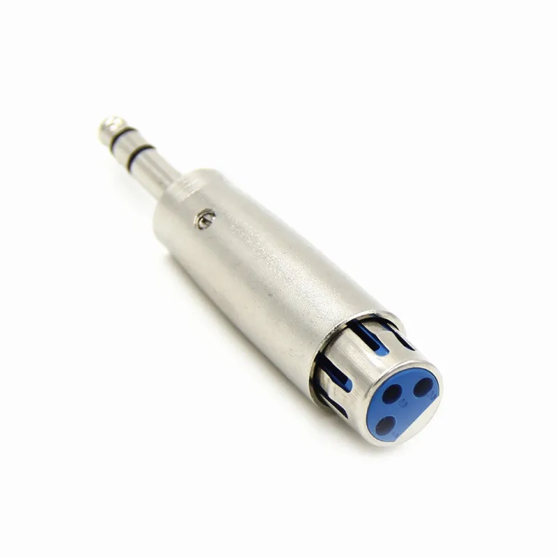 10pcs/lot High quality Nickel plated 3Pin XLR Female Jack to 6.35mm Male Plug Stereo Microphone Adapter Connector