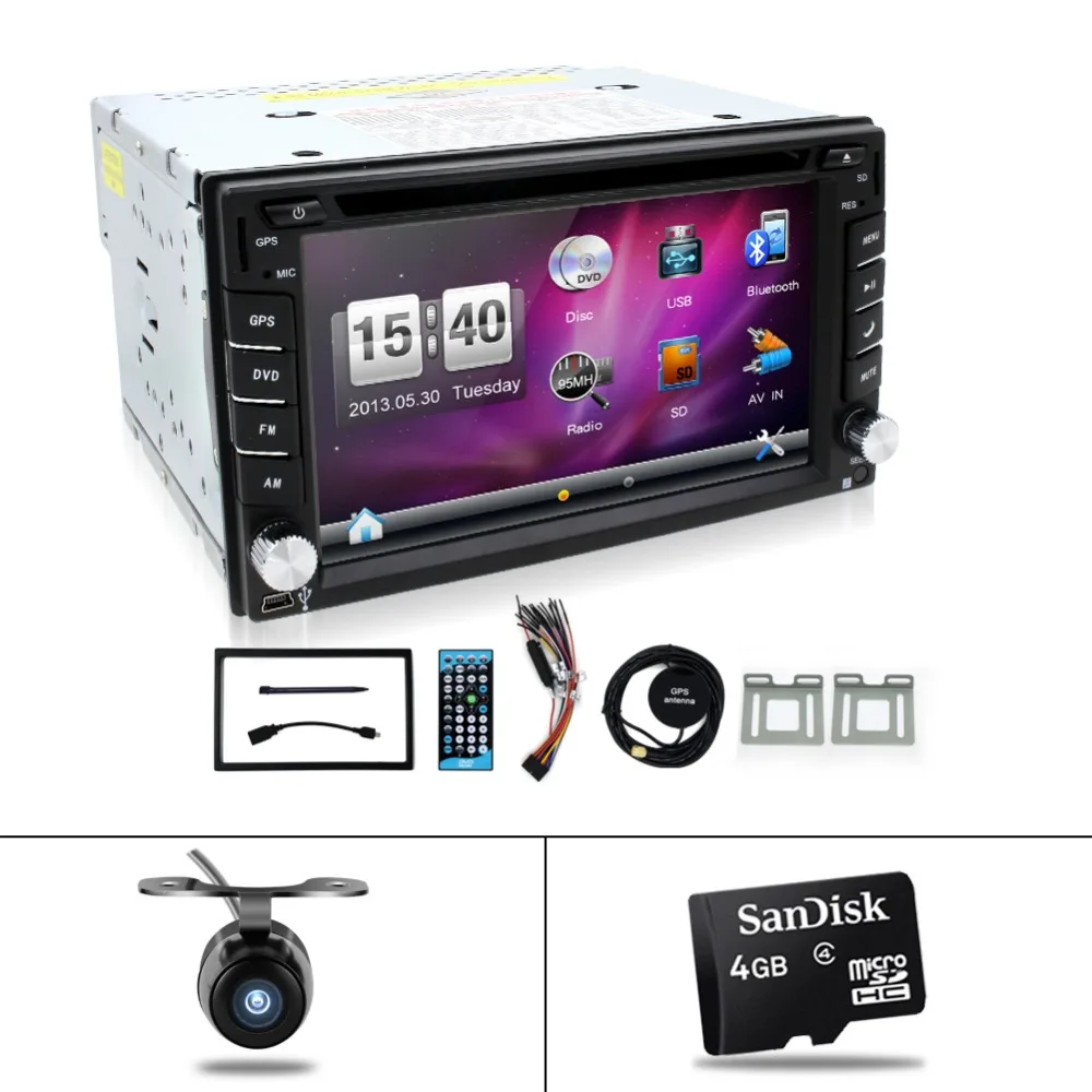 Best in dash gps 2 DIN Car DVD GPS Player Double Radio Stereo In Dash MP3 Head Unit CD Camera parking 2DIN HD Radio Video Audio