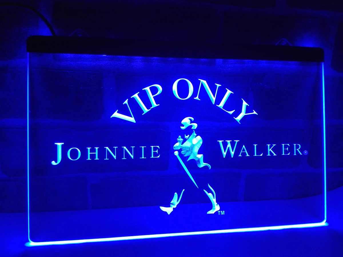 

LA438- VIP Only Johnnie Walker Whiskey LED Neon Light Sign home decor crafts
