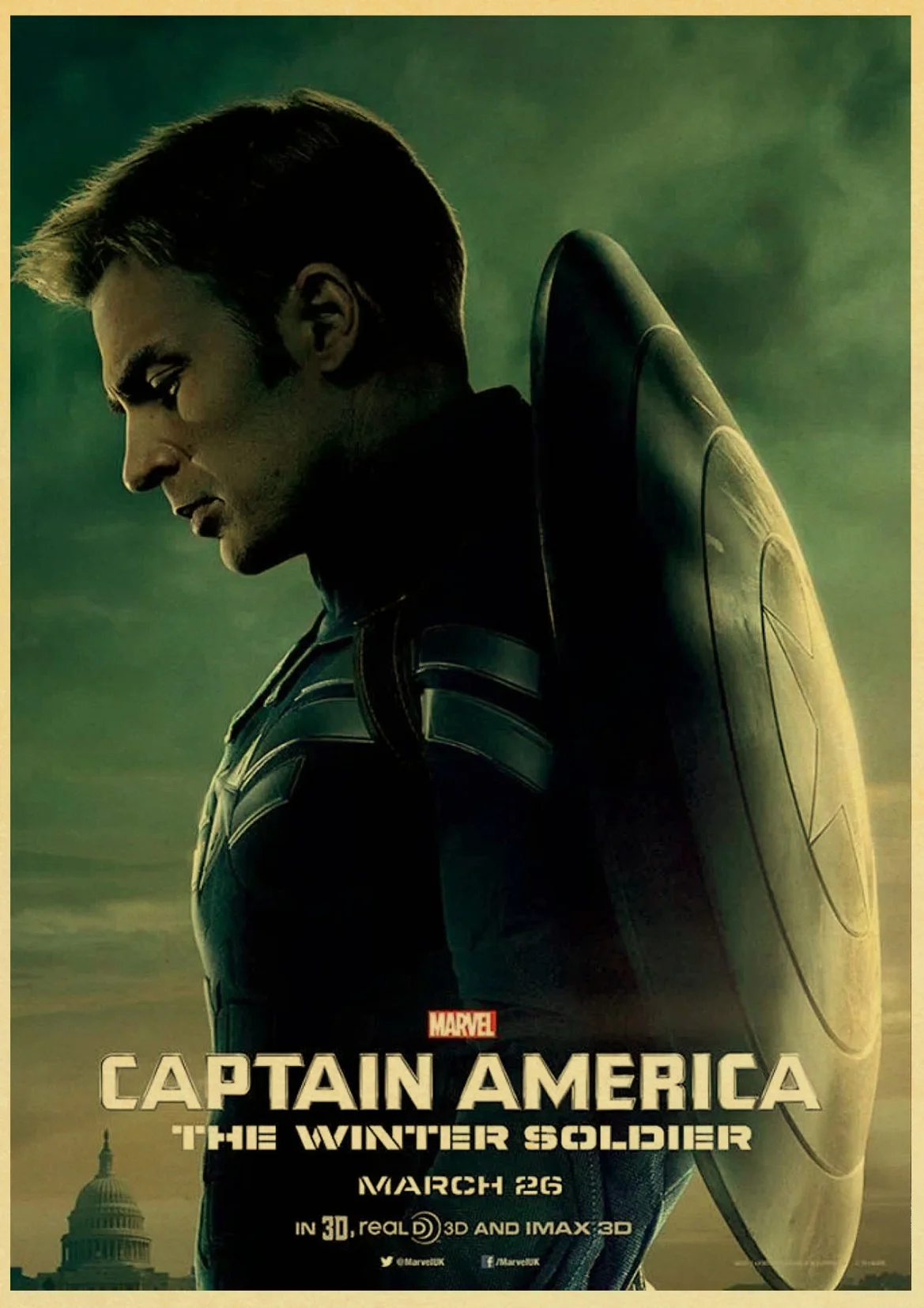 Marvel Comics плакат Капитан Америка наклейки на стену Винтаж постер печатает Высокое качество для бара и домашнего декора