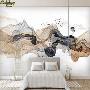 

beibehang Custom Photo Wallpaper Abstract ink landscape TV background Wall Covering Living Room Bedroom Home Decor 3D wall paper