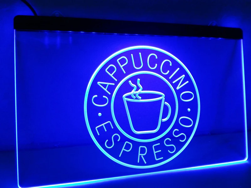 Espresso Cappuccino Coffee Cup LED Neon Light Sign Home Personalised
