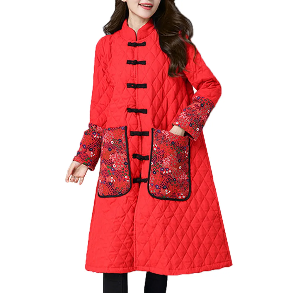 

Genuine MUQGEW Pregnancy Clothes Winter Women Stand Collar Plus Size Winter Coat Folk-Custom Cotton-Padded Jacket Coats #T