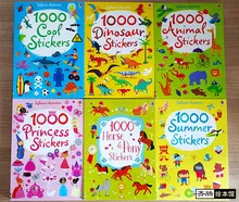 21*15.2cm Children 1000 Reusable Cartoon Stickers/ Kids Baby Horse Dinosaur Cool Summer Sticker Books for Kindergarden Schools 1000 cool stickers