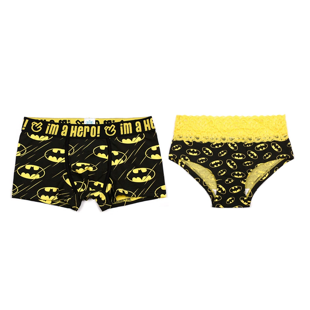 Cartoon Batman Printing Sexy Women's Underwear Men's Cotton Shorts