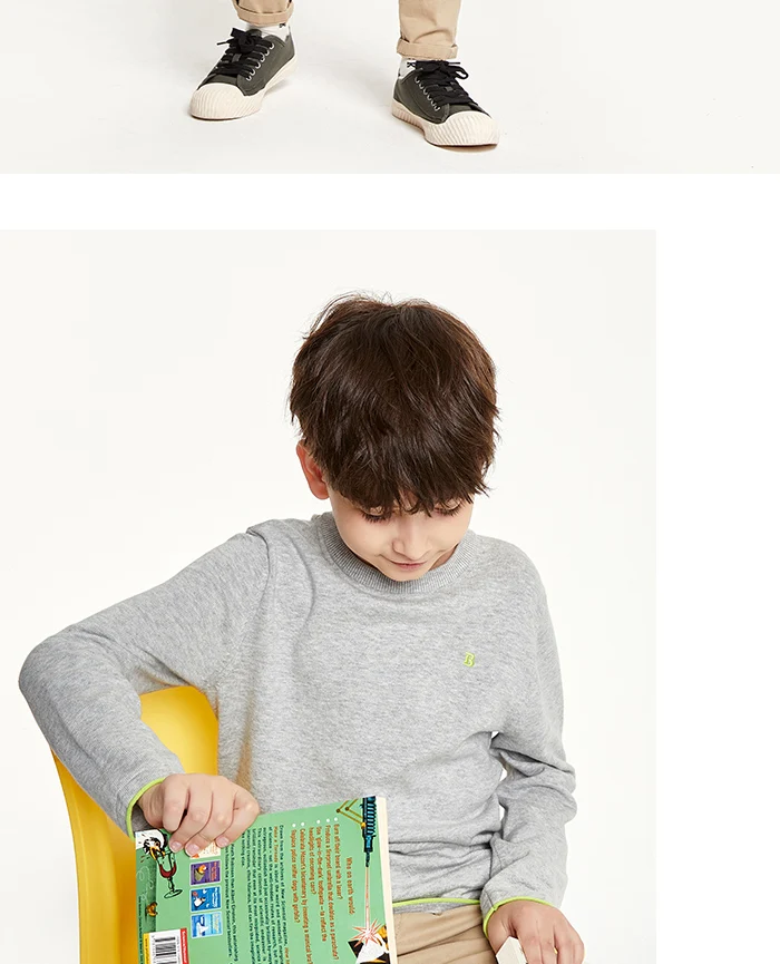 Balabala/Детский свитер; хлопковая одежда для мальчиков; Новинка года; осенняя одежда; свитер для больших детей; хлопковые топы