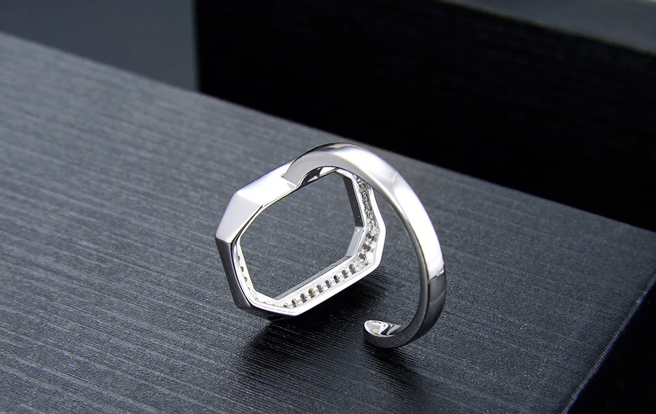 ORSA JEWELS, Настоящее 925 пробы, Серебряное женское регулируемое кольцо, Геометрический стиль, женские кольца, модные ювелирные изделия для подарка SR124