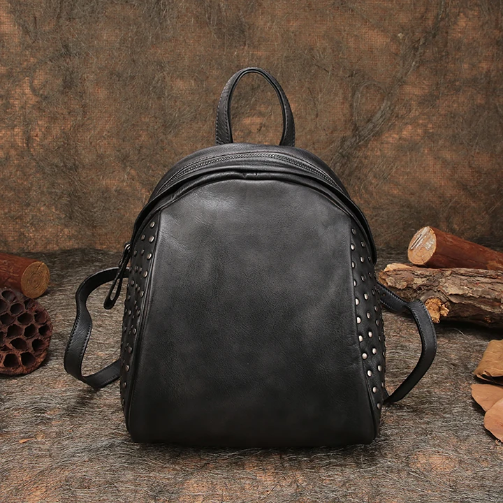 Женский рюкзак в форме бочонка из натуральной кожи, сумки для ноутбуков, унисекс, мягкий ранец ручной работы, кожаный ранец, школьная сумка