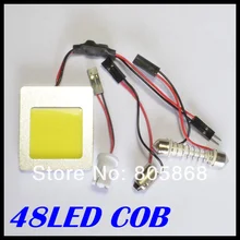 6 Вт удара Панель 48 Led салона Свет T10 гирлянда света купол BA9S адаптер 12 В автомобиля водить автомобиль Панель