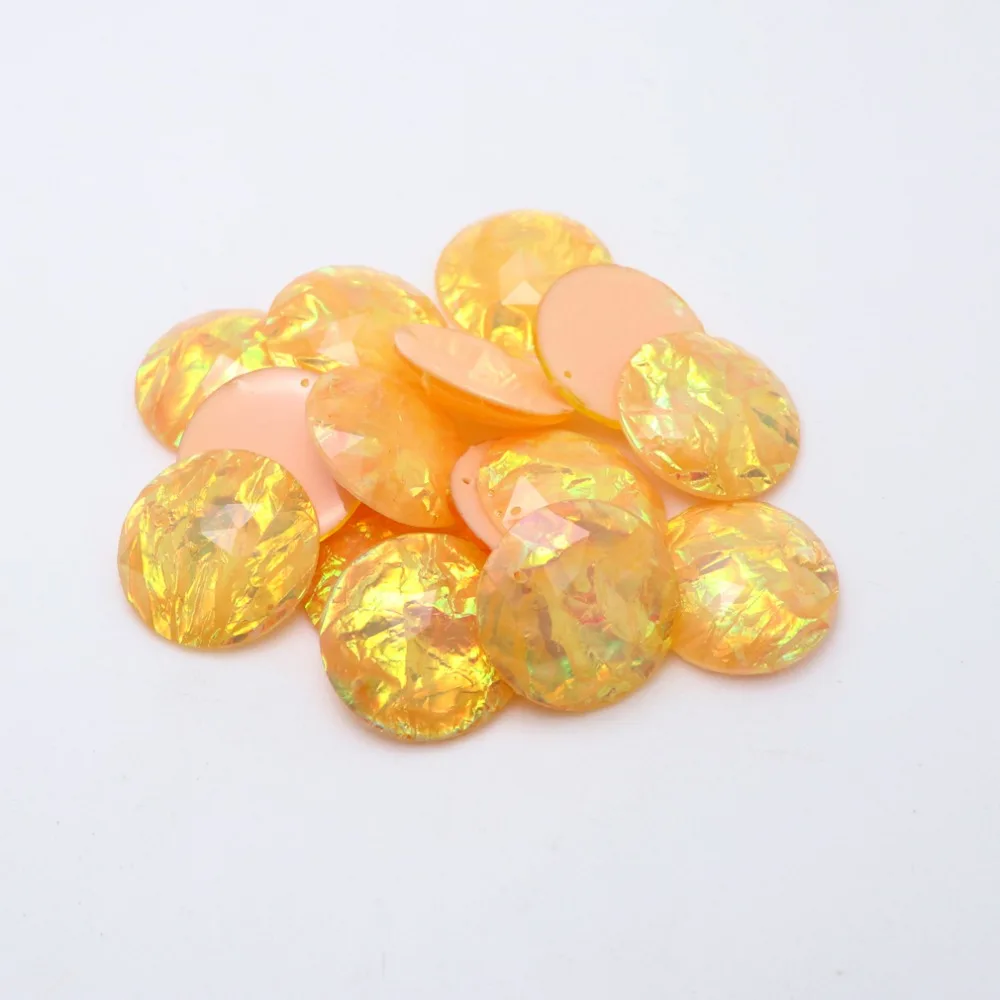 

24.5mm Round Shape 8pcs Sew On Flatback Rhinestone Beads Strass Crystal Stones Sewing For Crafts Girl Wedding Dress Decorations