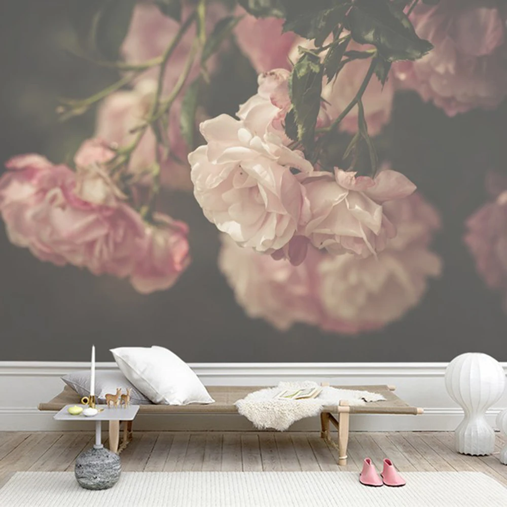 Téléchargement gratuit Images Rose Rose Fleur Vert Feuille Salon Fond 3d Papier Peint Mural 3d le plus cool par